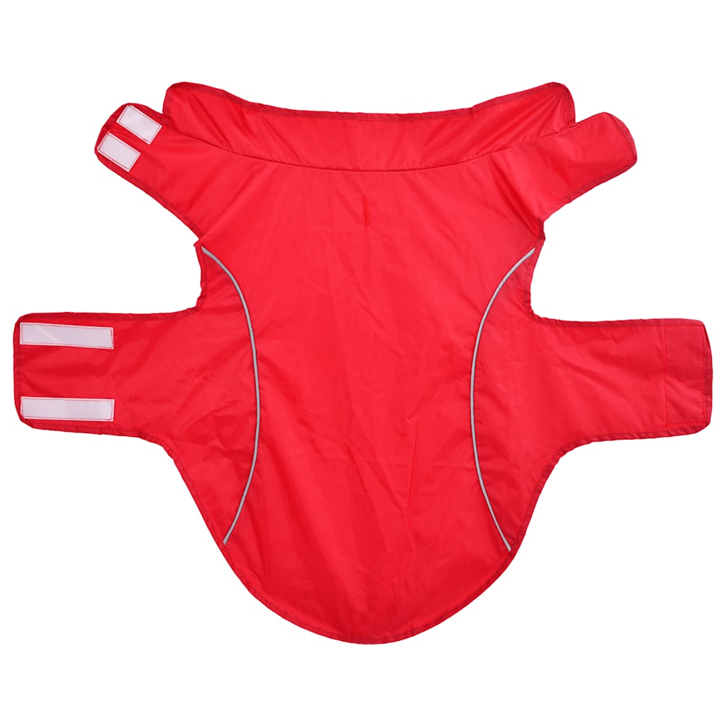Dog Raincoat with Reflective Strips Polyester Red XL