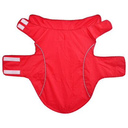 Dog Raincoat with Reflective Strips Polyester Red XL