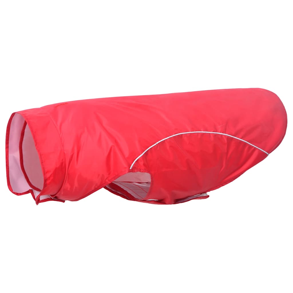 Dog Raincoat with Reflective Strips Polyester Red 3XL