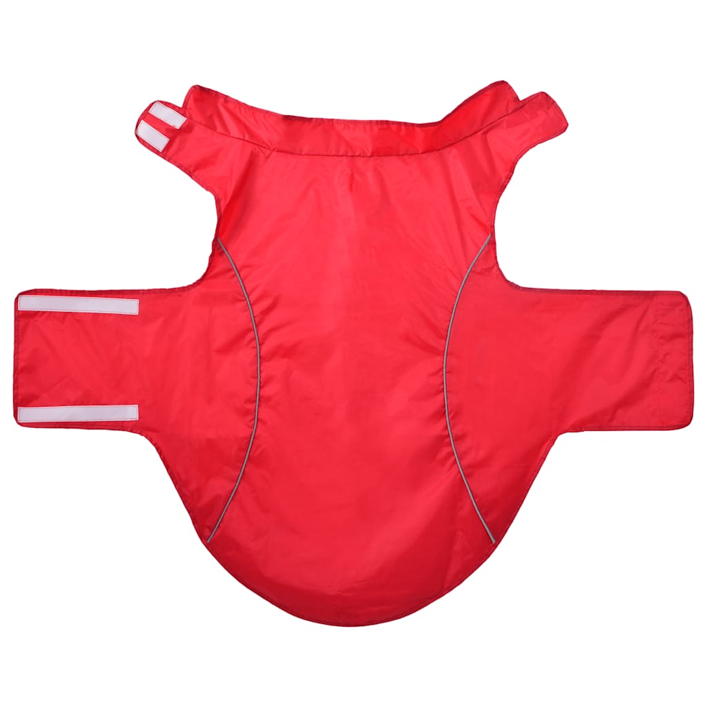 Dog Raincoat with Reflective Strips Polyester Red 3XL