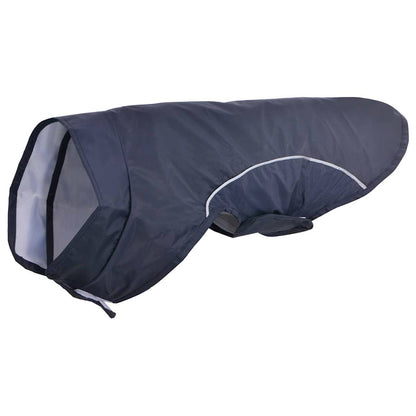 Dog Raincoat with Reflective Strips Polyester Navy Blue S