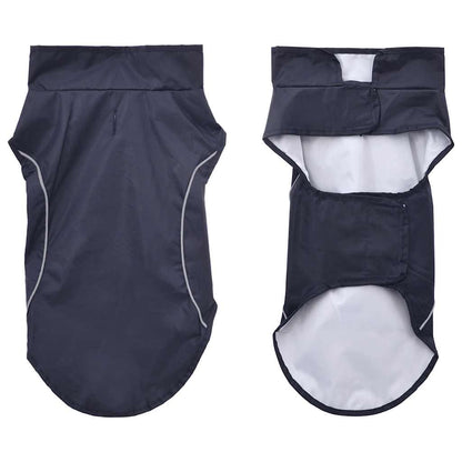 Dog Raincoat with Reflective Strips Polyester Navy Blue S