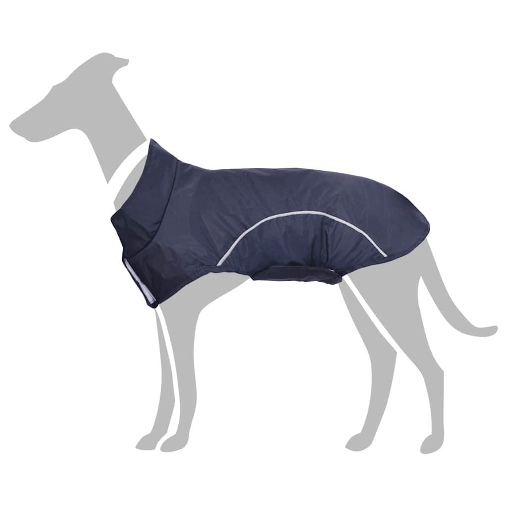 Dog Raincoat with Reflective Strips Polyester Navy Blue S