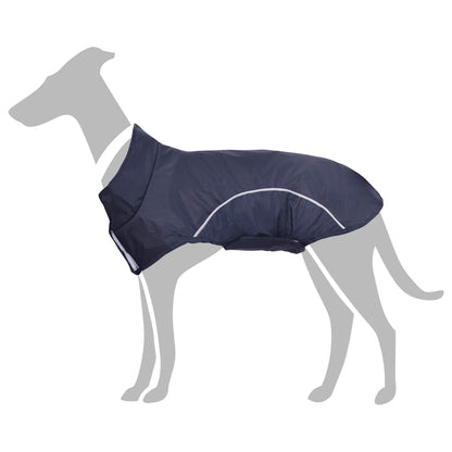 Dog Raincoat with Reflective Strips Polyester Navy Blue S