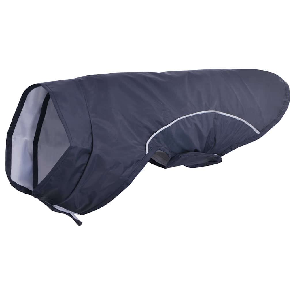 Dog Raincoat with Reflective Strips Polyester Navy Blue M