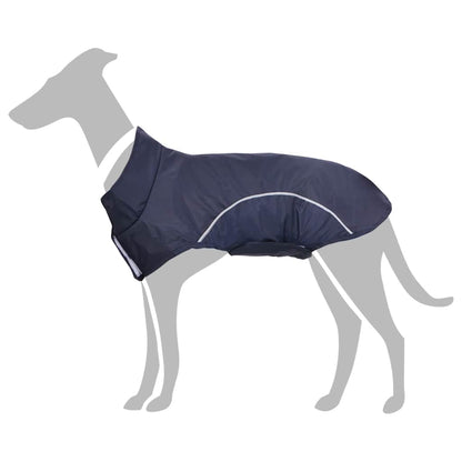 Dog Raincoat with Reflective Strips Polyester Navy Blue M
