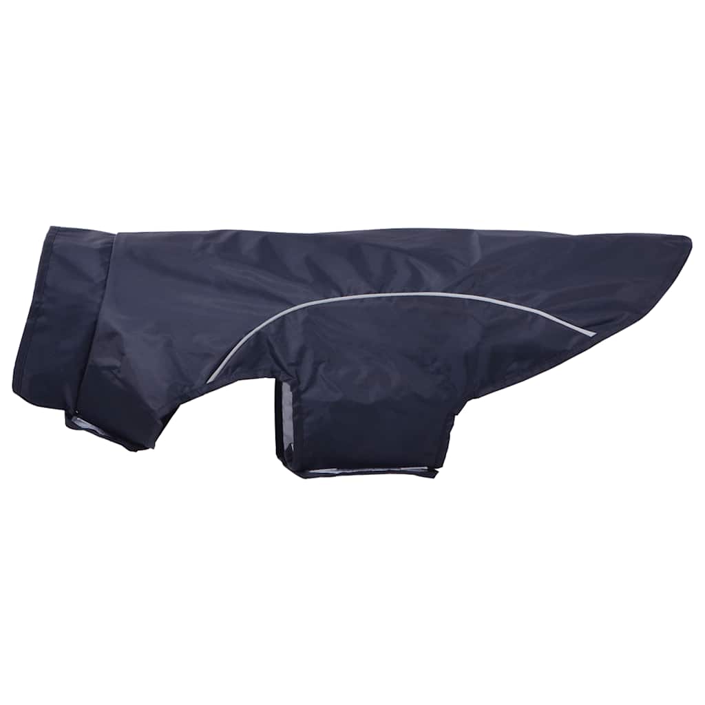 Dog Raincoat with Reflective Strips Polyester Navy Blue L