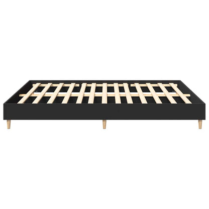Bed Frame No Mattress Black 200x200 cm Engineered Wood