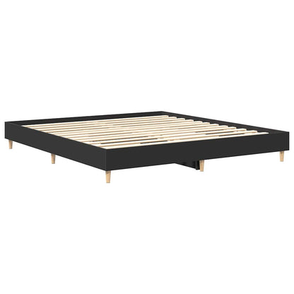 Bed Frame No Mattress Black 200x200 cm Engineered Wood