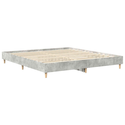 Bed Frame No Mattress Concrete Grey 200x200 cm Engineered Wood