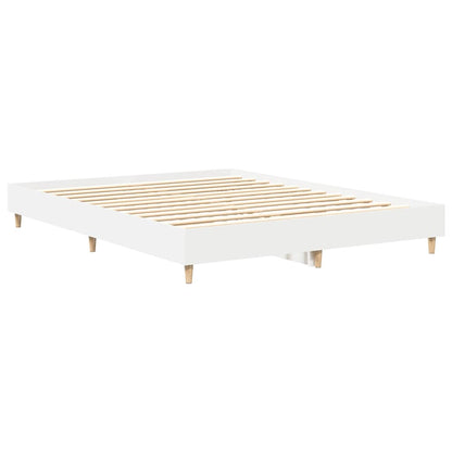 Bed Frame No Mattress White 150x200 cm King Size Engineered Wood