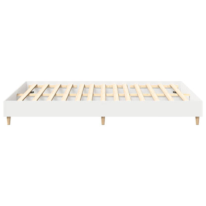Bed Frame No Mattress White 150x200 cm King Size Engineered Wood