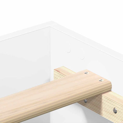 Bed Frame No Mattress White 150x200 cm King Size Engineered Wood
