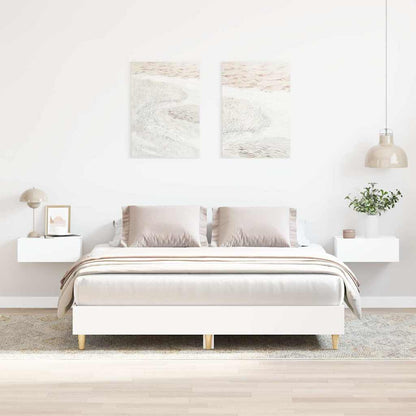 Bed Frame No Mattress White 150x200 cm King Size Engineered Wood