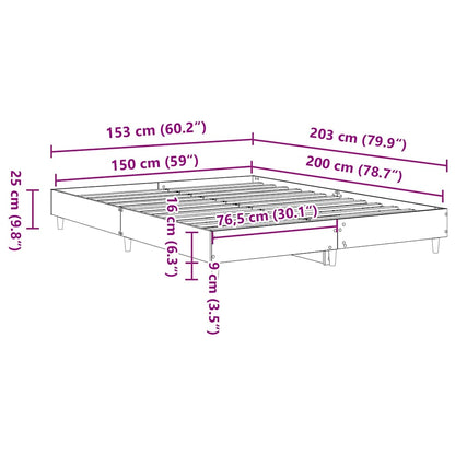 Bed Frame No Mattress Sonoma Oak 150x200 cm King Size Engineered Wood