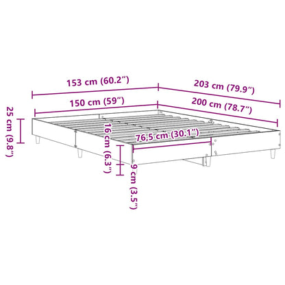 Bed Frame No Mattress Old Wood 150x200 cm King Size Engineered Wood