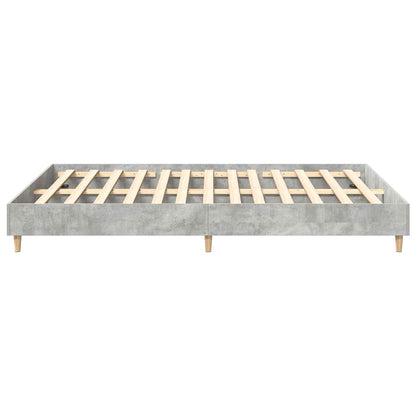 Bed Frame No Mattress Concrete Grey 140x200 cm Engineered Wood