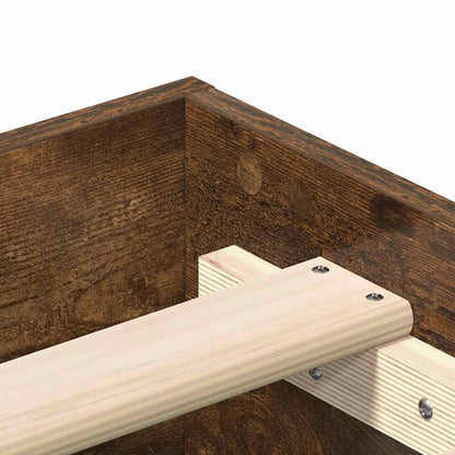 Bed Frame No Mattress Smoked Oak 140x200 cm Engineered Wood