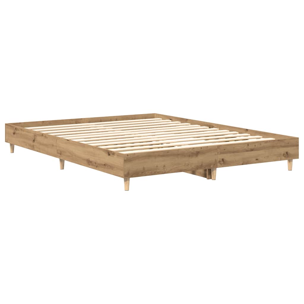 Bed Frame | Artisan Oak | Engineered Wood, Solid Eucalyptus Wood | Double