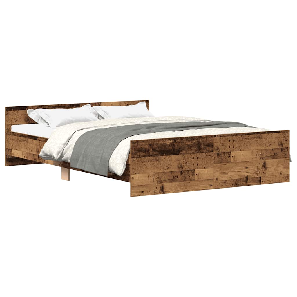 Bed Frame without Mattress Old Wood 120x200cm Engineered Wood