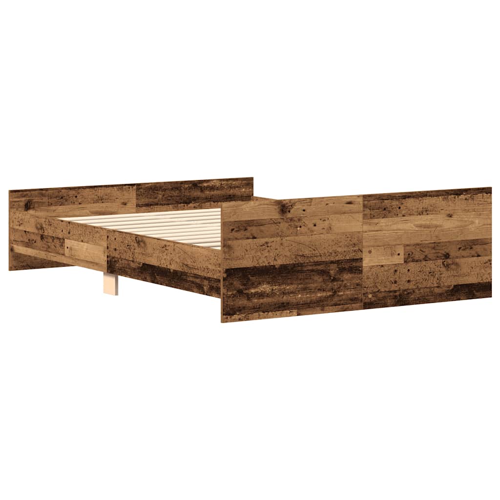 Bed Frame without Mattress Old Wood 120x200cm Engineered Wood