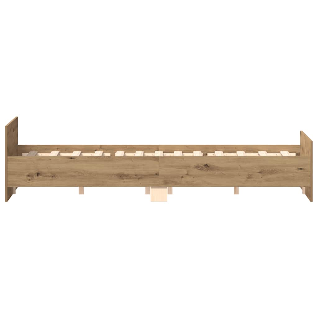 Bed Frame without Mattress Artisan Oak 120x200cm Engineered Wood