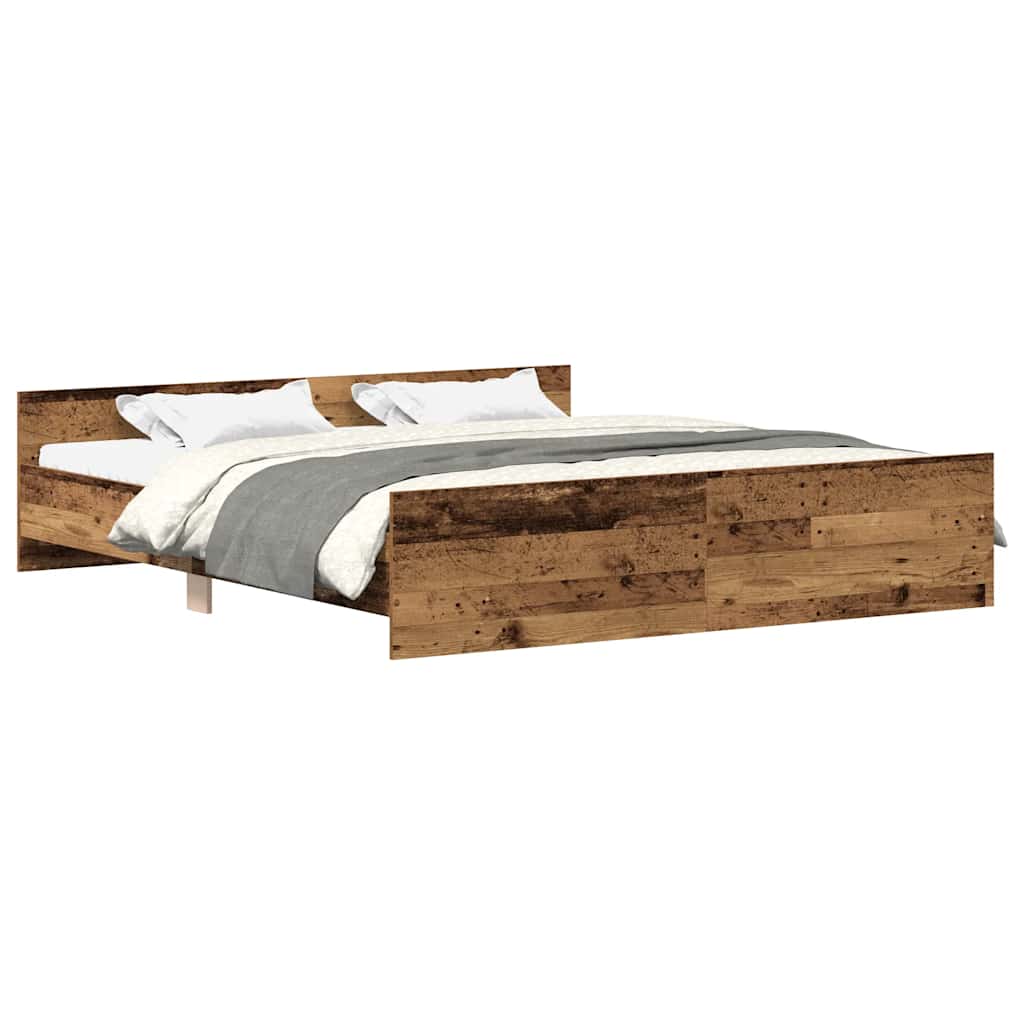 Bed Frame without Mattress Old Wood 180x200cm Engineered Wood