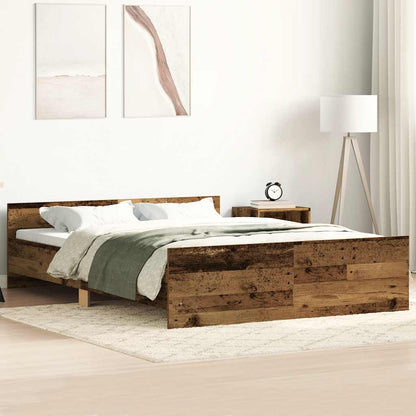 Bed Frame without Mattress Old Wood 120x190cm Engineered Wood