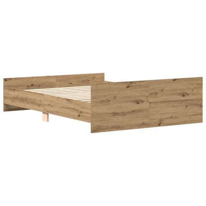 Bed Frame without Mattress Artisan Oak 140x190cm Engineered Wood