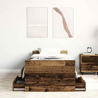 Bed Frame | Old Wood | Engineered Wood, Solid Pinewood | Single