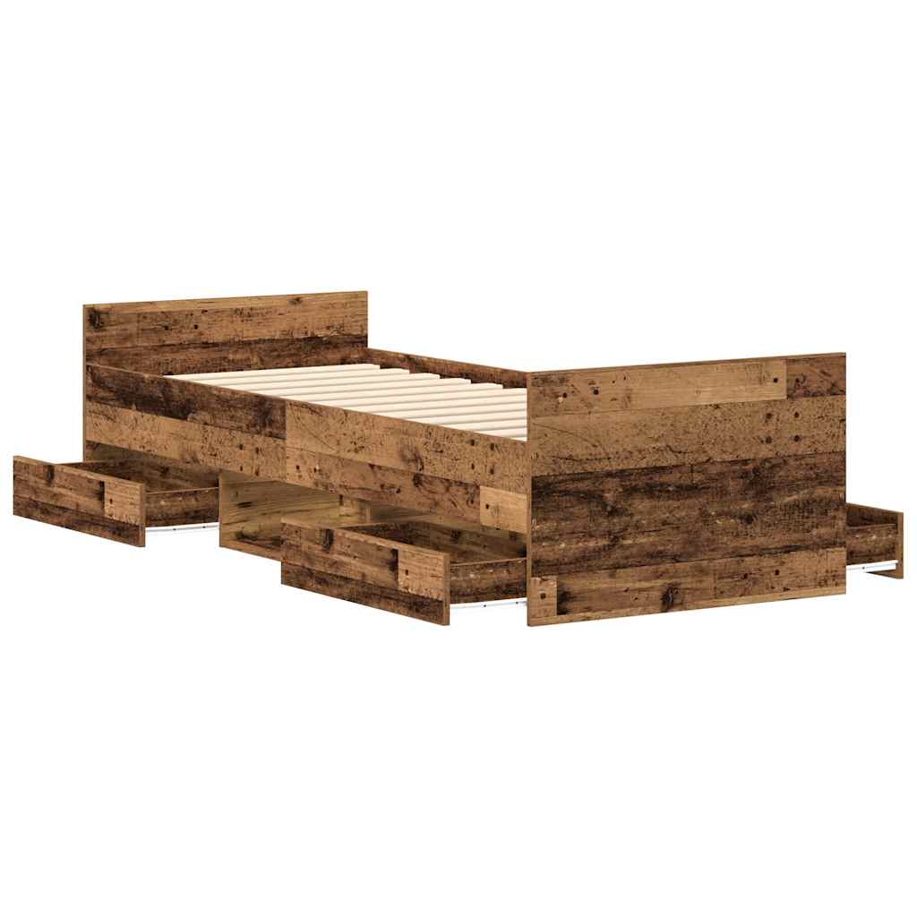 Bed Frame | Old Wood | Engineered Wood, Solid Pinewood | Single