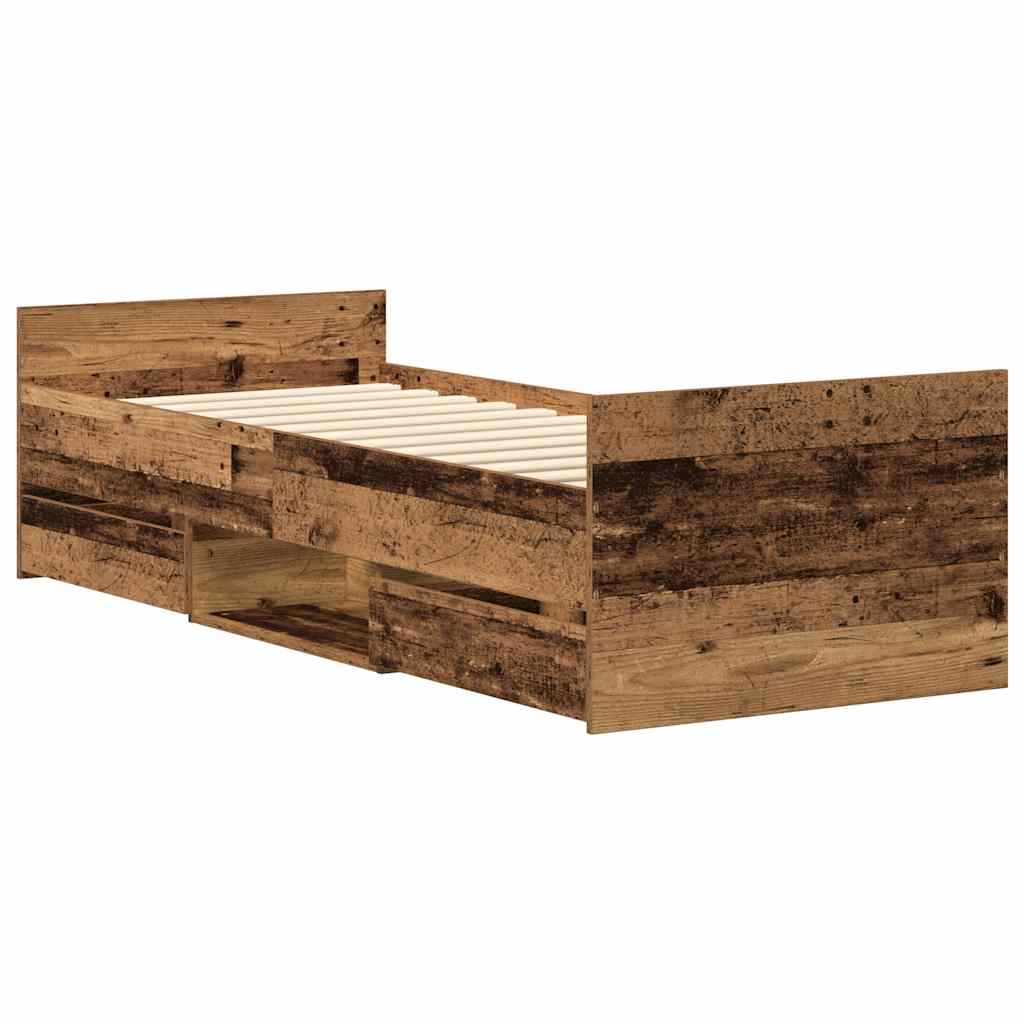 Bed Frame | Old Wood | Engineered Wood, Solid Pinewood | Single