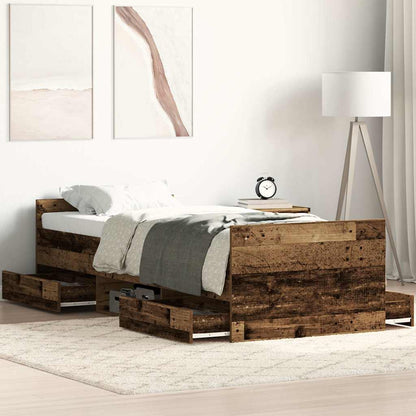 Bed Frame | Old Wood | Engineered Wood, Solid Pinewood | Single