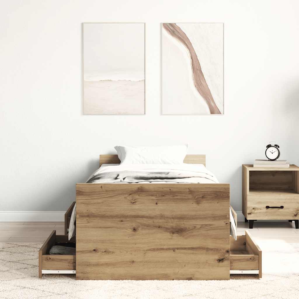 Bed Frame | Artisan Oak | Engineered Wood | Single | Bed Frame