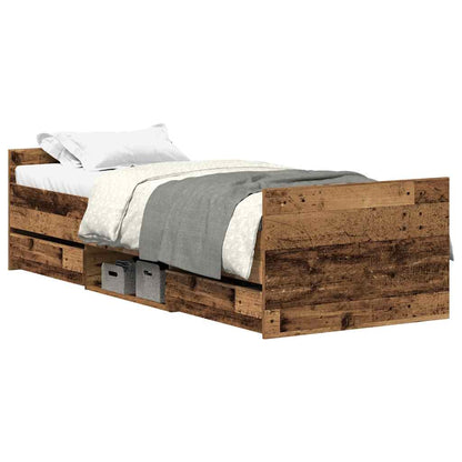 Bed Frame | Old wood | Engineered wood, solid pinewood, plywood | Single