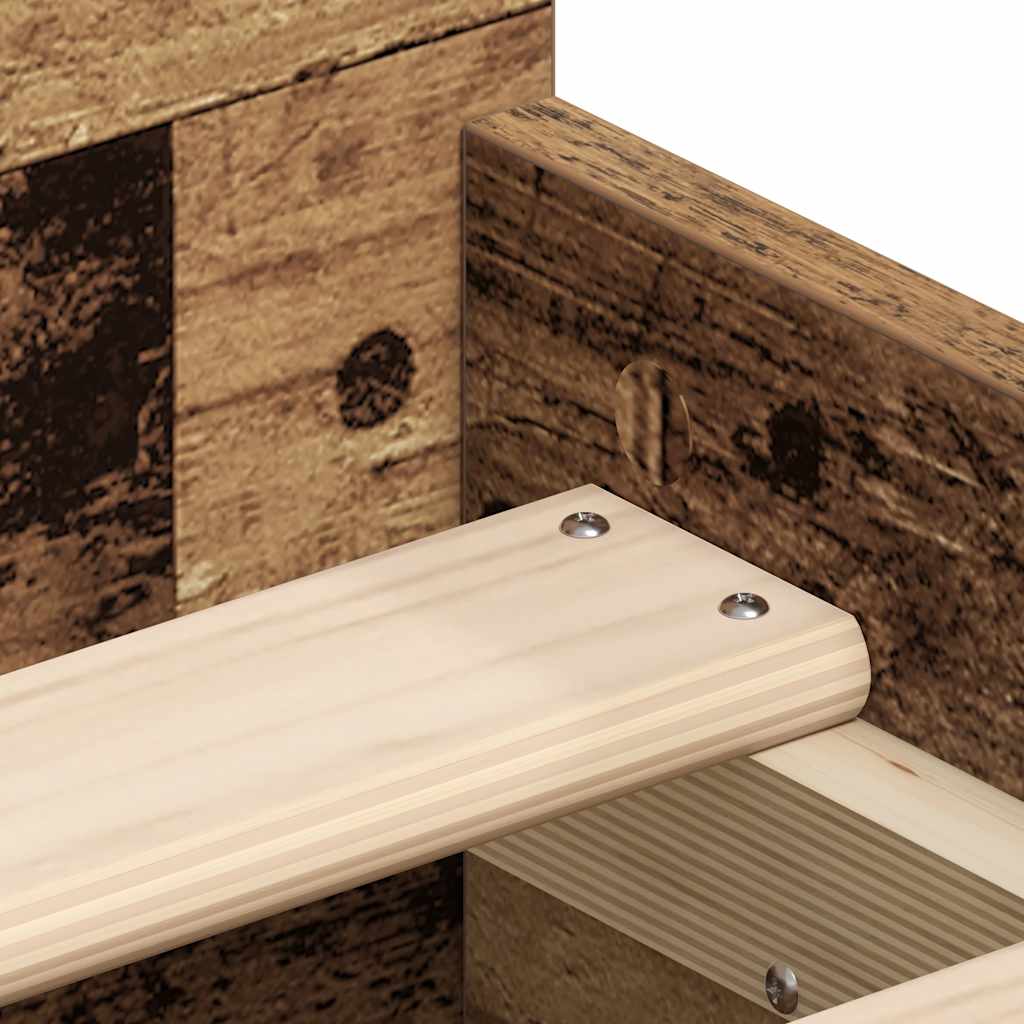 Bed Frame | Old wood | Engineered wood, solid pine wood, plywood | Single