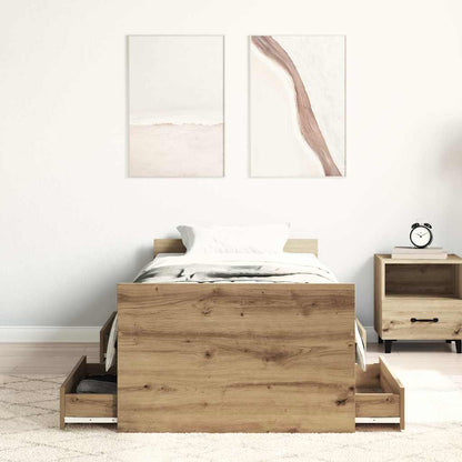 Bed Frame | Artisan Oak | Engineered Wood, Solid Pinewood | Single