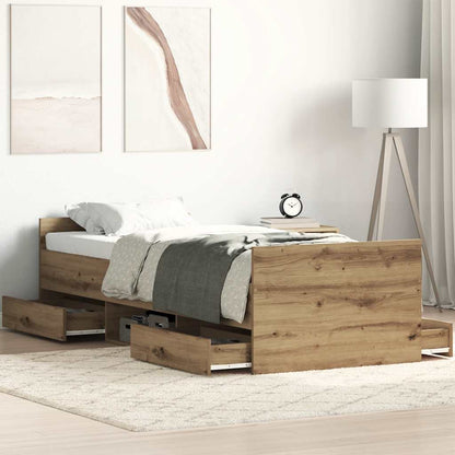 Bed Frame | Artisan Oak | Engineered Wood, Solid Pinewood | Single