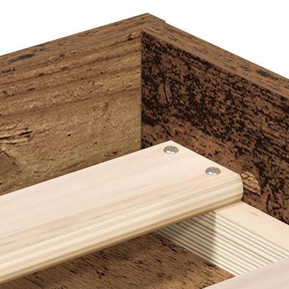 Bed Frame without Mattress Old Wood 100x200cm Engineered Wood