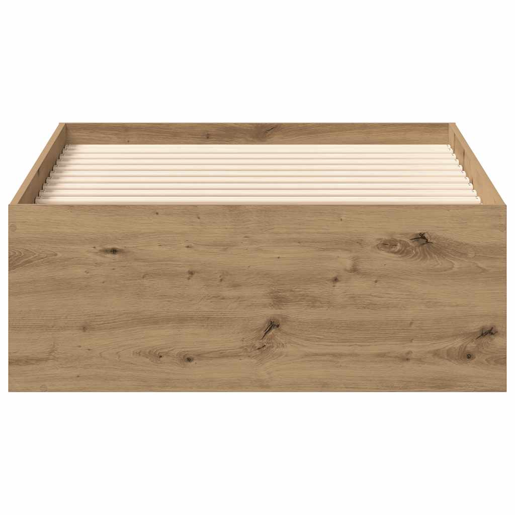 Bed Frame without Mattress Artisan Oak 100x200cm Engineered Wood