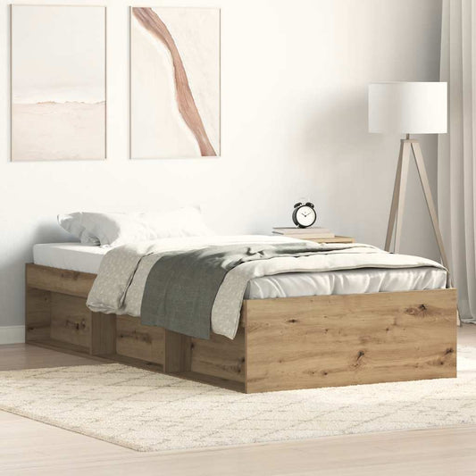 Bed Frame without Mattress Artisan Oak 100x200cm Engineered Wood