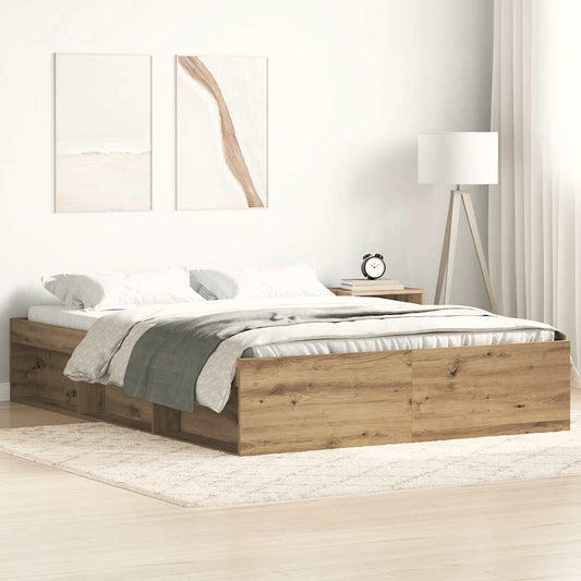 Bed Frame without Mattress Artisan Oak 120x200cm Engineered Wood