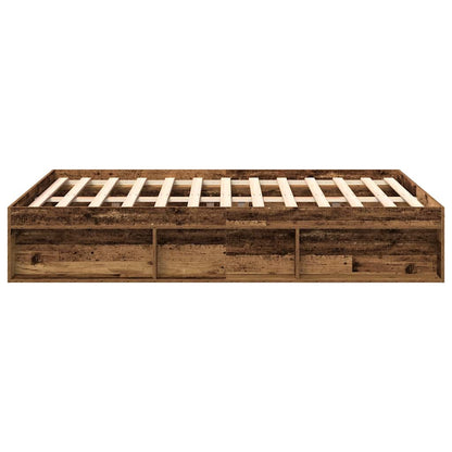 Bed Frame without Mattress Old Wood 140x200cm Engineered Wood