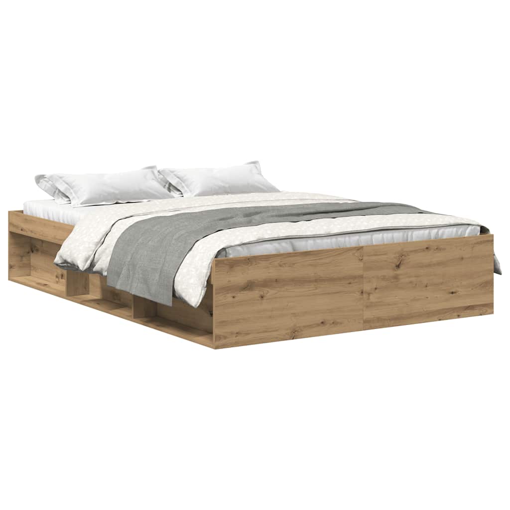 Bed Frame without Mattress Artisan Oak 140x200cm Engineered Wood