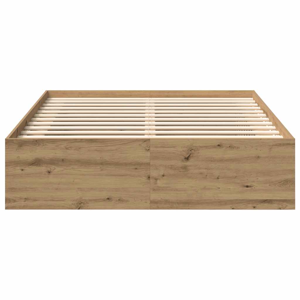 Bed Frame without Mattress Artisan Oak 140x200cm Engineered Wood