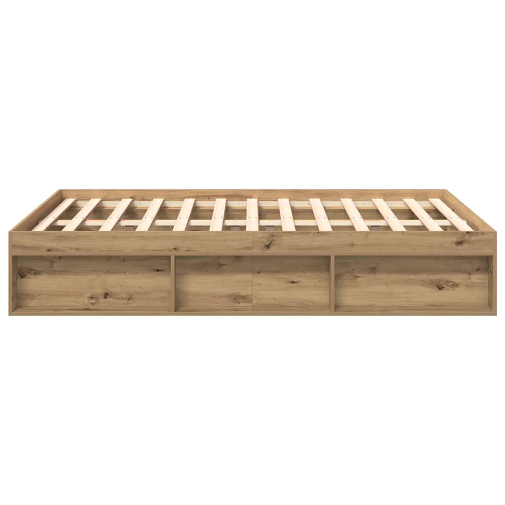Bed Frame without Mattress Artisan Oak 140x200cm Engineered Wood