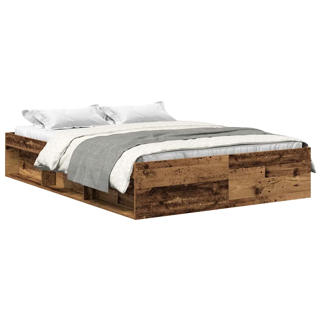 Bed Frame without Mattress Old Wood 160x200cm Engineered Wood