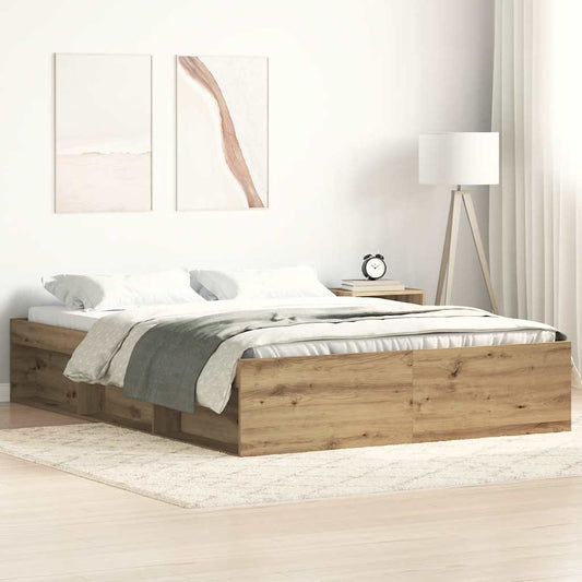 Bed Frame without Mattress Artisan Oak 160x200cm Engineered Wood