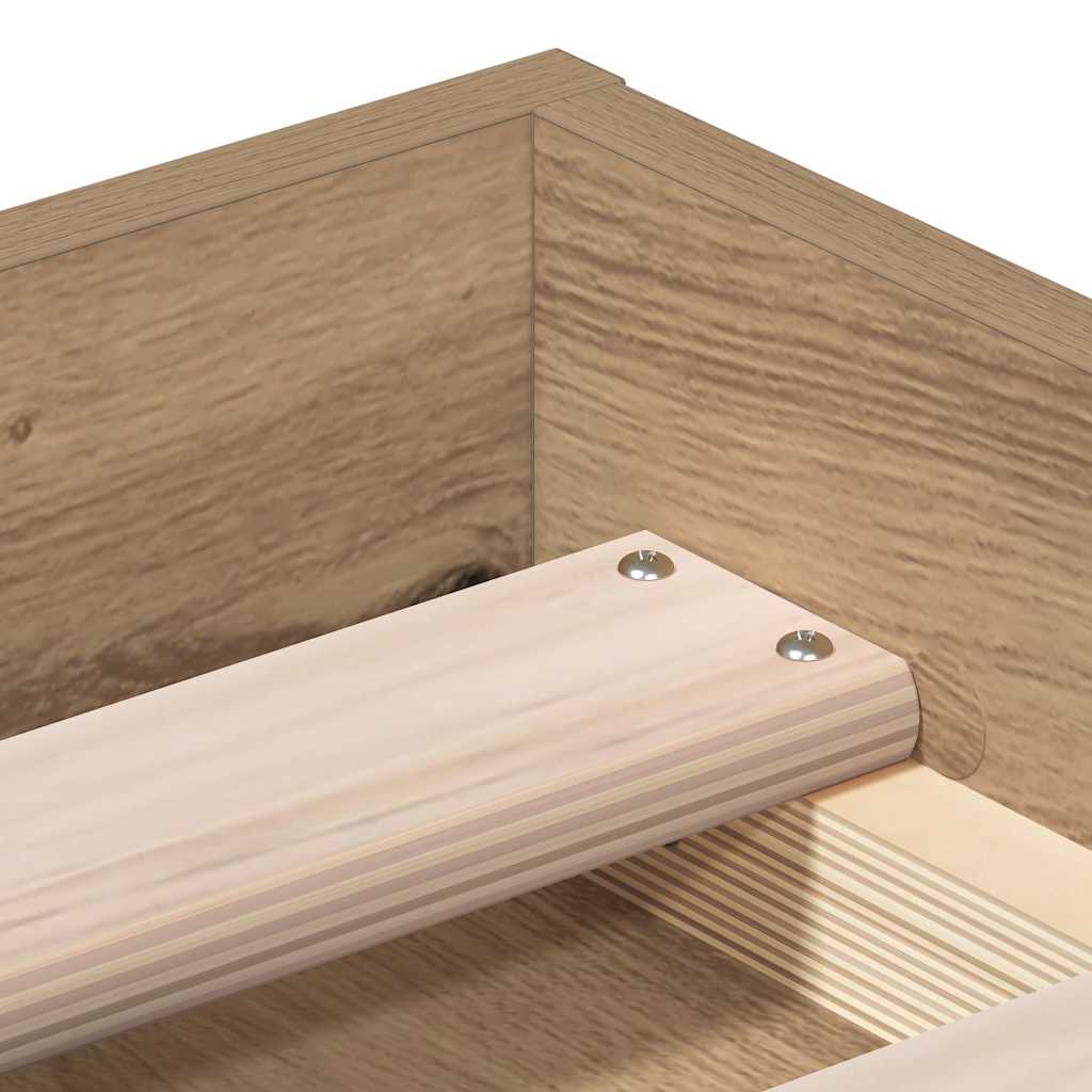 Bed Frame without Mattress Artisan Oak 200x200cm Engineered Wood