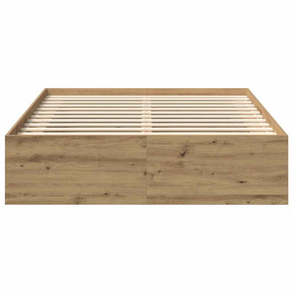 Bed Frame without Mattress Artisan Oak 140x190cm Engineered Wood